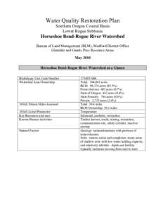Water Quality Restoration Plan horseshoe bend-rogue river watershed