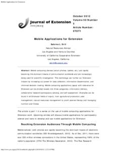 Mobile Applications for Extension