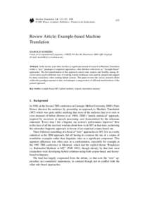 Computer-assisted translation / Knowledge / Example-based machine translation / Computational linguistics / Applied linguistics / Translation memory / Parallel text / Translation / Literal translation / Machine translation / Linguistics / Science