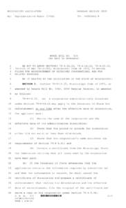 MISSISSIPPI LEGISLATURE  REGULAR SESSION 2009 By: