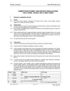 Olympics Commission  Rules 2008 Olympic Games