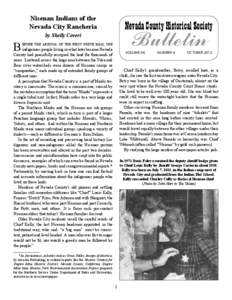 NCHS Bulletin October[removed]Nisenan Indians of the Nevada City Rancheria  B