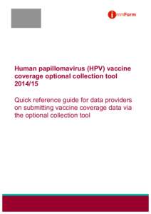 Human papillomavirus (HPV) vaccine coverage optional collection tool[removed]