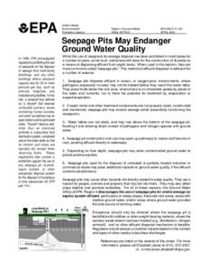 Seepage Pits May Endanger, Region 9, Ground Water Quality