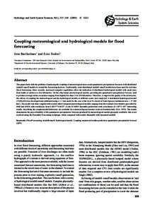 Hydrology and Earth System Sciences, 9(4), 333346 Couplingmeteorological © EGU and hydrological models for flood forecasting  Coupling meteorological and hydrological models for flood
