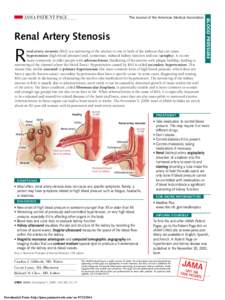 The Journal of the American Medical Association  Renal Artery Stenosis R