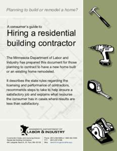 Planning to build or remodel a home? A consumer’s guide to  Hiring a residential