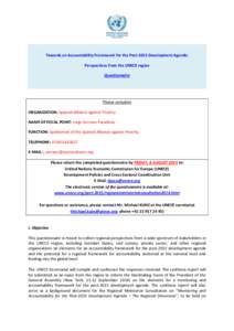 Towards an Accountability Framework for the Post-2015 Development Agenda: Perspectives from the UNECE region Questionnaire Please complete ORGANIZATION: Spanish Alliance against Poverty