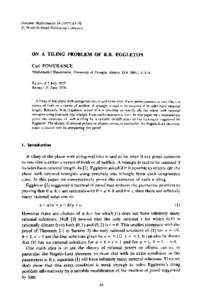 Triangle geometry / Triangle / Elliptic curve / Integer triangle / Complex number / Tessellation / Trigonometric functions / Altitude / Triangle group / Geometry / Mathematics / Triangles