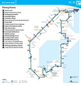 37, 57  Bus route map Springhill Rd