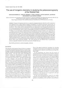 Antarctic Special Topic: [removed]The use of inorganic chemistry in studying the palaeoceanography of the Weddell Sea GRAHAM SHIMMIELD