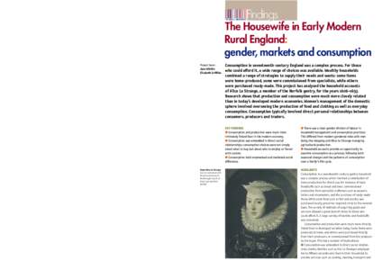 4  Findings Findings: The Housewife in Early Modern Rural England: gender, markets and consumption
