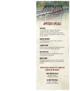 APPETIZER SPECIALS  APPETIZER SPECIALS PUB NACHOS