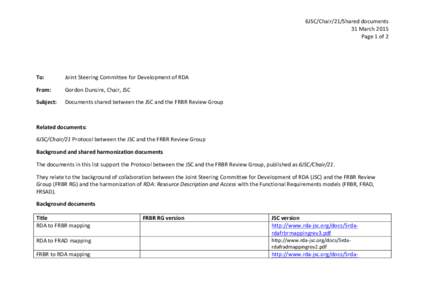 6JSC/Chair/21/Shared	
  documents	
   31	
  March	
  2015	
   Page	
  1	
  of	
  2	
     	
  