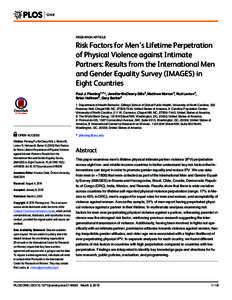 Risk Factors for Men’s Lifetime Perpetration of Physical Violence against Intimate Partners: Results from the International Men and Gender Equality Survey (IMAGES) in Eight Countries