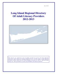 Rev[removed]Long Island Regional Directory Of Adult Literacy Providers[removed]