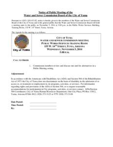 Notice of Public Meeting of the