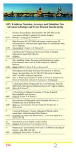 S07: Limits on Precision, Accuracy and Detection: New Advances in Isotope and Trace Element Geochemistry 1 A113 2 A170