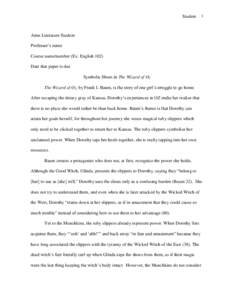 Sample Critical Literature Essay