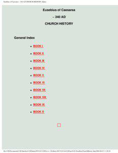 Eusebius of Caesarea ~ 340 AD CHURCH HISTORY :Index.