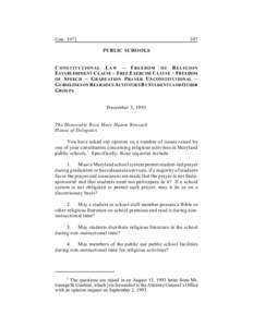 Prayer / Religion in the United States / Religion and children / School prayer / Engel v. Vitale / Establishment Clause / Lee v. Weisman / Free Exercise Clause / Wallace v. Jaffree / Separation of church and state / Law / First Amendment to the United States Constitution