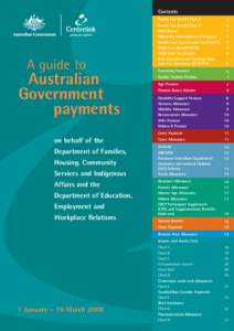 Contents Family Tax Benefit Part A A guide to  Australian