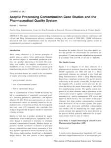 Science / Pharmacy / Quality / Pharmaceuticals policy / Aseptic processing / Validation / Sterilization / Barrier isolator / Good manufacturing practice / Pharmaceutical sciences / Pharmaceutical industry / Pharmacology