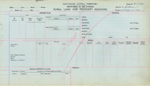 Department of the Interior Property and Tenancy Ledger