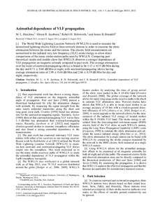 Atmospheric sciences / Electrical phenomena / Lightning / Electromagnetism / Acoustics / Radio atmospheric / Very low frequency / Lightning detection / Attenuation / Physics / Space plasmas / Meteorology