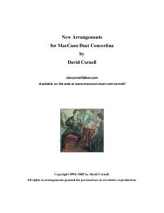 New Arrangements for MacCann Duet Concertina