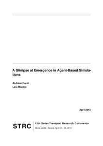 A Glimpse at Emergence in Agent-Based Simulations