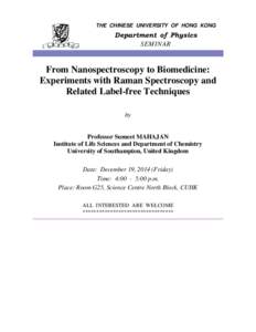 Chemistry / Physical chemistry / Raman spectroscopy / Surface chemistry / Surface enhanced Raman spectroscopy / Nanoparticle / Nanoprobe / Sers / Raman scattering / Nanotechnology / Nanomaterials / Physics
