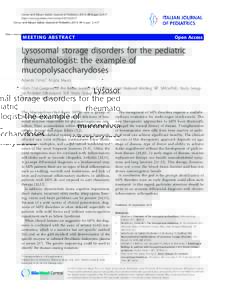 Cimaz and Mauro Italian Journal of Pediatrics 2015, 41(Suppl 2):A17 http://www.ijponline.net/content/41/S2/A17 MEETING ABSTRACT  Open Access