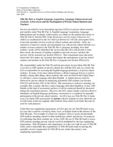 Education / No Child Left Behind Act / Elementary and Secondary Education Act / Title IX / Bilingual Education Act / Special education in the United States / Linguistic rights / Title III / United States