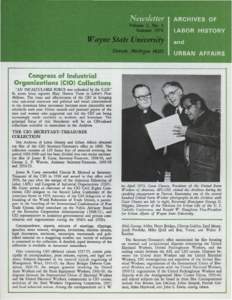 1974 Newsletter: Archives of Labor and Urban Affairs