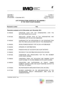 E ASSEMBLY 28th session 25 November – 4 December[removed]A 28/INF.7
