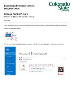 Business and Financial Services Documentation Change Profile Picture Outlook and Skype for Business Clients
