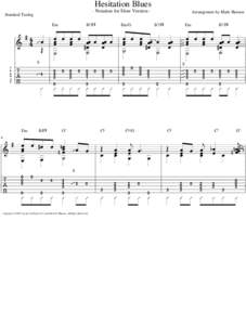 Hesitation Blues - Notation for Slow Version - Standard Tuning  B7/F#