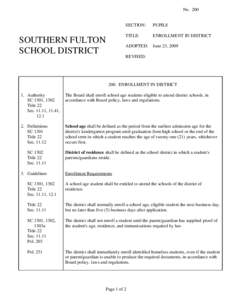 No[removed]SOUTHERN FULTON SCHOOL DISTRICT  SECTION: