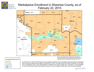 Marketplace Enrollment in Shawnee County, as of February 22, 2015 Jackson 66509