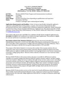 Education in the United States / Oklahoma State System of Higher Education / Association of Public and Land-Grant Universities / Gaining Early Awareness and Readiness for Undergraduate Programs / University of Montana