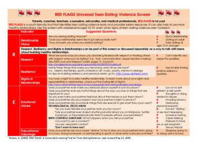 Microsoft Word - RED FLAGS Universal Teen Dating Violence Screen FINAL