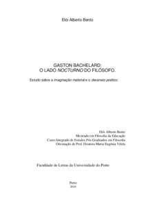 Elói Alberto Bento  GASTON BACHELARD: