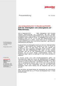 Pressemeldung  Nr „Das JobSpeedDating Köln“ im RheinEnergieSTADION
