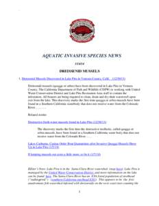 `  AQUATIC INVASIVE SPECIES NEWS[removed]DREISSENID MUSSELS
