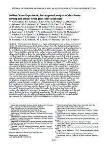 JOURNAL OF GEOPHYSICAL RESEARCH, VOL. 106, NO. D22, PAGES 28,371–28,398, NOVEMBER 27, 2001  Indian Ocean Experiment: An integrated analysis of the climate