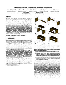 Designing Effective Step-By-Step Assembly Instructions Maneesh Agrawala∗ Microsoft Research Doantam Phan Julie Heiser