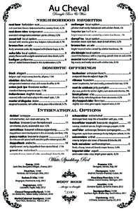 Au Cheval Draught Beer & Wine neighborhood favorites  root beer forbidden root ...........................................9