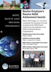 MSFC Safety and Mission Assurance  Bastion Employee’s
