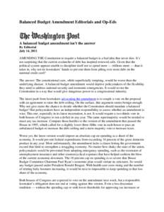 Microsoft Word - Balanced Budget Amendment Editorials